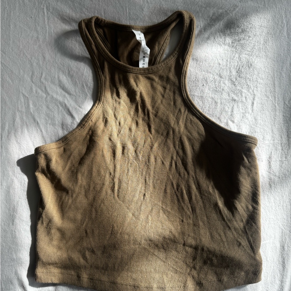 Lululemon ribbed Racerback Crop Tank Top - Brown